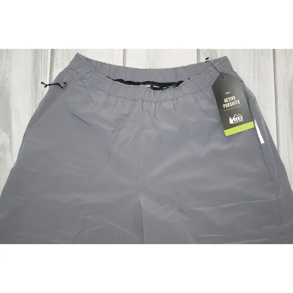 NEW REI Co-Op Active Pursuits Shorts Men's Medium Gray Lined Pockets Running